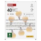 LED fényfüzér, cseresznye – golyók 2,5 cm, 4 m, kültéri és beltéri, meleg fehér, időzítő