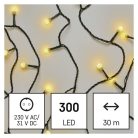 LED karácsonyi fényfüzér,cseresznye–golyók,30 m,kültéri és beltéri,meleg fehér,progr,időz