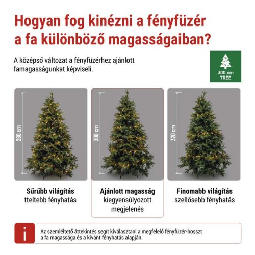 LED karácsonyi fényfüzér,cseresznye–golyók,48 m,kültéri és beltéri,meleg fehér,progr,időz.