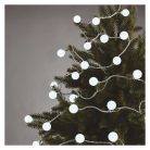 LED fényfüzér, cseresznye – golyók 2,5 cm, 4 m, kültéri és beltéri, hideg fehér, időzítő