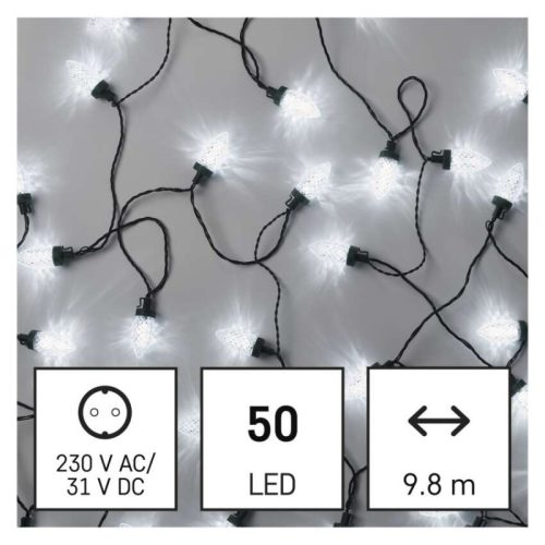 LED karácsonyi fényfüzér – tobozok, 9,8 m, kültéri és beltéri, hideg fehér, programokkal