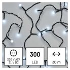 LED karácsonyi fényfüzér,cseresznye–golyók,30 m,kültéri és beltéri,hideg fehér,progr,időz.