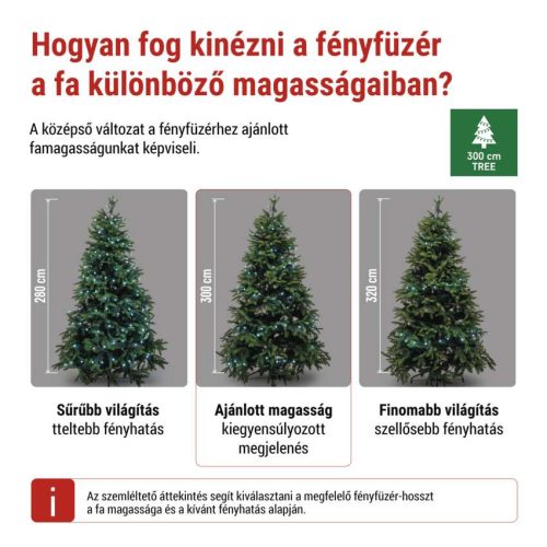 LED karácsonyi fényfüzér,csereszny –golyók,48 m,kültéri és beltéri,hideg fehér,progr,időz.