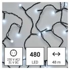 LED karácsonyi fényfüzér,csereszny –golyók,48 m,kültéri és beltéri,hideg fehér,progr,időz.