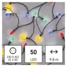 LED karácsonyi fényfüzér, színes égők, 9,8 m, multicolor, többfunkciós