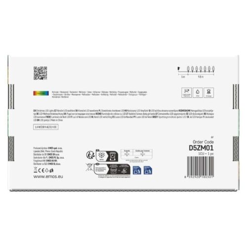 LED karácsonyi fényfüzér, színes égők, 9,8 m, multicolor, többfunkciós