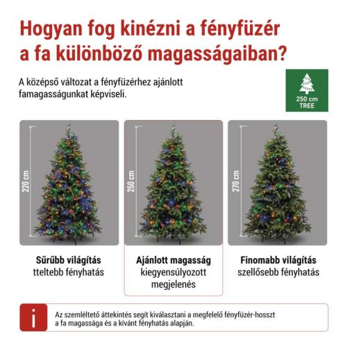 LED karácsonyi fényfüzér,cseresznye–golyók, 30 m, kültéri és beltéri, többszínű,progr,időz