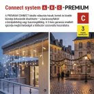 Premium LED sorolható füzér, fehér – jégcsapok, 3 m, kültéri, meleg fehér