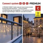Premium LED sorolható füzér, villogó – jégcsapok, 3 m, kültéri, meleg fehér