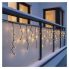 Premium LED sorolható füzér, villogó – jégcsapok, 3 m, kültéri, meleg fehér