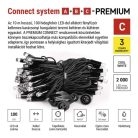 Premium LED sorolható füzér, fekete, 10 m, kültéri és beltéri, hideg fehér