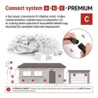 Premium LED sorolható füzér, fehér – jégcsapok, 3 m, kültéri, hideg fehér
