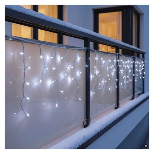 Premium LED sorolható füzér, fehér – jégcsapok, 3 m, kültéri, hideg fehér