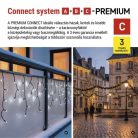 Premium LED sorolható füzér, villogó – jégcsapok, 3 m, kültéri, hideg fehér