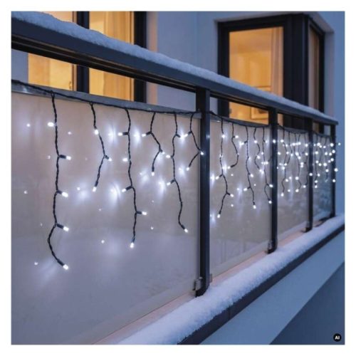 Premium LED sorolható füzér, villogó – jégcsapok, 3 m, kültéri, hideg fehér