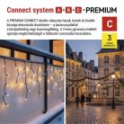Premium LED sorolható füzér, villogó – jégcsapok, 3 m, kültéri, meleg/hideg fehér