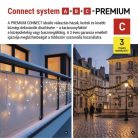 Premium LED sorolható füzér, villogó, fehér – jégcsapok, 3 m, kültéri, meleg/hideg fehér