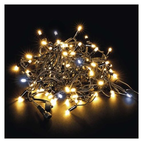 Premium LED sorolható füzér, villogó, 10 m, kültéri, meleg/hideg fehér