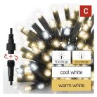 Premium LED sorolható füzér, villogó, 10 m, kültéri, meleg/hideg fehér