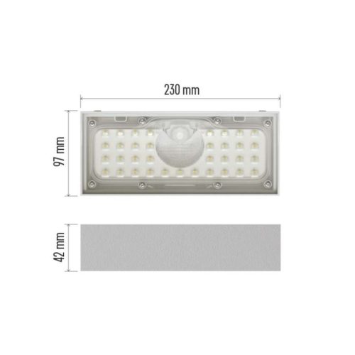 EMOS LED SOLAR lámpatest BRIXO PIR, 900lm IP65 természetes fehér
