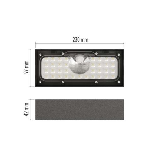 EMOS LED SOLAR lámpatest BRIXO PIR, 900lm IP65 természetes fehér