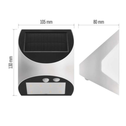EMOS LED SOLAR lámpatest LUMI PIR, 240lm IP54 természetes fehér