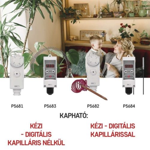 Manuális felületre szerelhető csőtermosztát P5681
