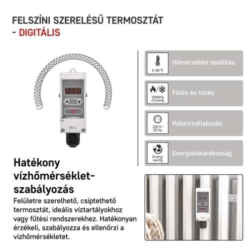 Manuális felületre szerelhető csőtermosztát P5683