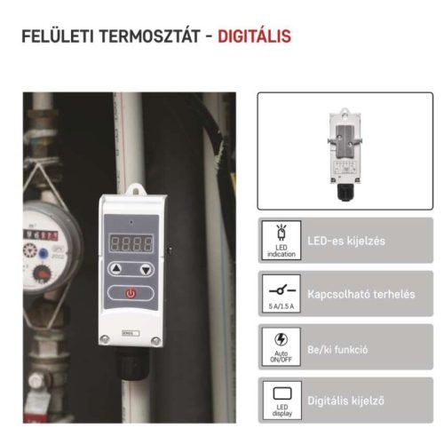 Manuális felületre szerelhető csőtermosztát P5683