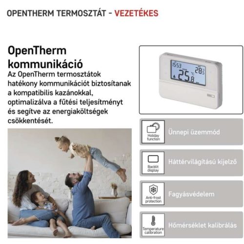 Programozható vezetékes OpenTherm szobatermosztát P5606OT
