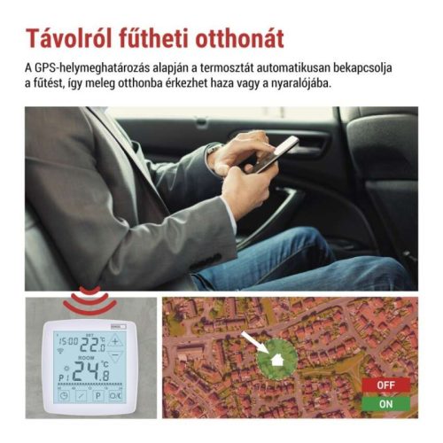GoSmart Programozható vezetékes termosztát padlófűtéshez WiFi-vel P56S01F