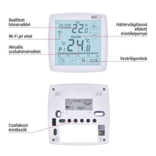 GoSmart Programozható vezetékes szobatermosztát WiFi-vel P56S01