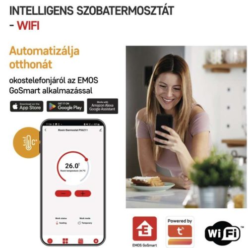 GoSmart Programozható vezeték nélküli szobatermosztát WiFi-vel P56211