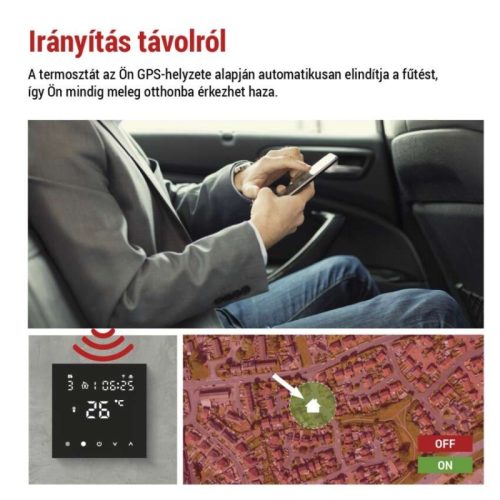 GoSmart Programozható vezetékes termosztát padlófűtéshez WiFi-vel P56201BUF