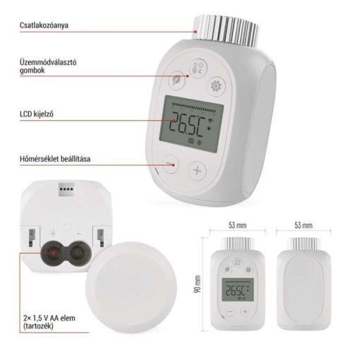 GoSmart Digitális termosztatikus fej P5631S ZigBee 3.0