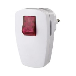   GAO 0795S földelt dugvilla világító kapcsolóval, max. 3680W, fehér