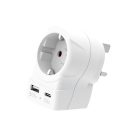 SKROSS 1.500283-E utazó adapter, Europe to UK", USB-C + USB-A 20W PD, gyorstöltés"