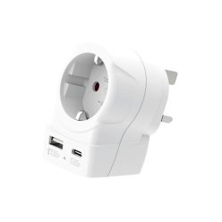   SKROSS 1.500283-E utazó adapter, Europe to UK", USB-C + USB-A 20W PD, gyorstöltés"