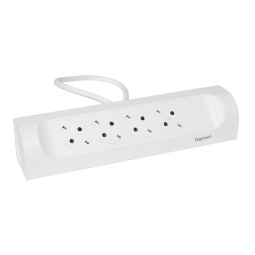 Legrand 694501 sarokba illeszkedő elosztósor, 4x2P+F, 1 m vezetékkel, fehér