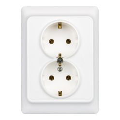 Kaptika 2x2P+F aljzat komplett, fehér