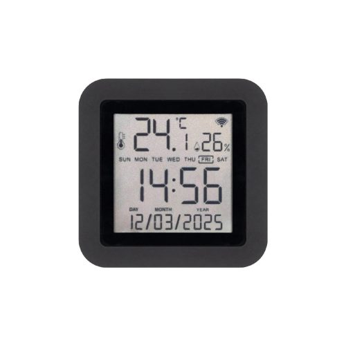 Home HSTHR távirányító, hő- és páratartalom mérő, óra, LCD kijelző, Smart Life, Tuya Smart, okos otthon, telefonos értesítés, automatizálás, eszközvezérlés, riasztás, USB tápellátás