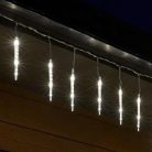 HOME KJL288 jégcsap fényfüzér, 3,5m hosszú, 288db hidegfehér SMD LED, 8db jégcsap/36db LED, hálózati adapter, kül- és beltéri kivitel