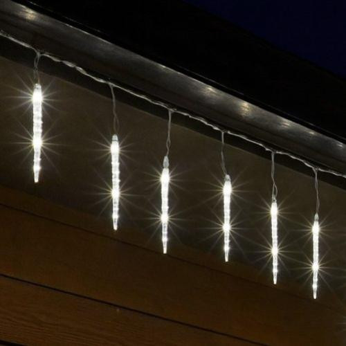HOME KJL288 jégcsap fényfüzér, 3,5m hosszú, 288db hidegfehér SMD LED, 8db jégcsap/36db LED, hálózati adapter, kül- és beltéri kivitel
