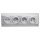 Home KNV 03/USB szerelhető konyhai hálózati elosztó USB aljzatokkal, 3 védőérintkezős és 2 USB aljzat, rozsdamentes acél, felszerelés sarokba is, max. 3680 W, 