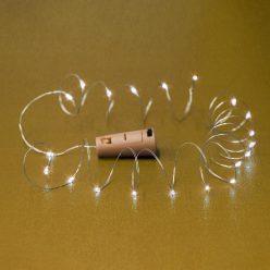   Home MLD 20/WW micro LED-es fényfüzér, 2 m / 20 db melegfehér micro LED, állófényű, átlátszó vezeték, gombelemes, dugó alakú elemtartó, beltéri kivitel