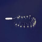 Home MLF 26/WW micro LED-es fényfüzér, 2 m / 20 db melegfehér micro LED, állófényű, átlátszó vezeték, időzíthető, gombelemes, lapos elemtartó, beltéri kivitel