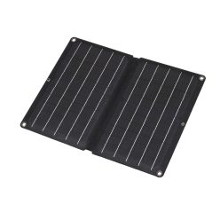   HOME MSC10W hordozható napelemes USB töltő, összecsukható, 10Watt, 2xUSB, LED töltésjelző, felakasztható, tartozék karabinerekkel