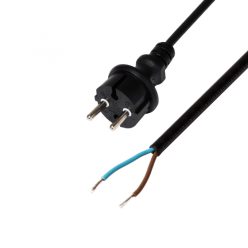   Home N 10-3/1,0 hálózati csatlakozókábel, 3 m, H05RN-F 2 x 1,0 mm2 gumikábel,  IP44 védettség, max.2300W, fekete