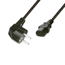   Home N 5 számítógépes hálózati csatlakozókábel, 2 m, H05VV-F 3G0,75 mm2 kábellel, védőérintkezős, max.1380W, fekete