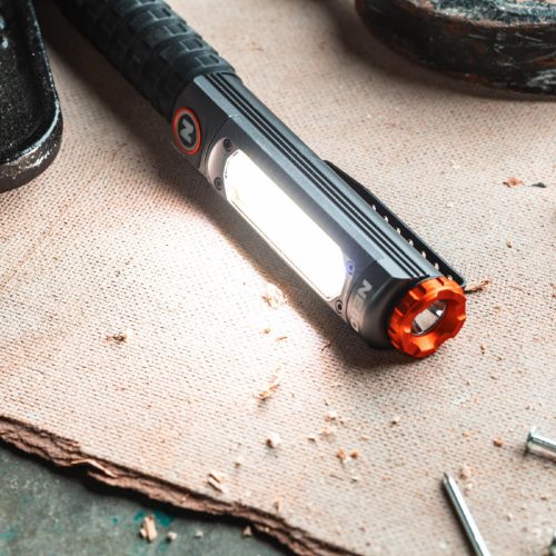 NEBO NEB-FLT-1033-G BIG LARRY PRO + zseblámpa és szerelőlámpa, 600-40 lumen, akkumulátoros, IPX7, mágneses talp